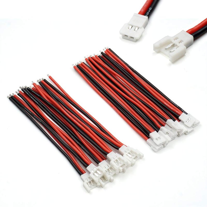 elechawk 10 Pairs 2.0mm Spade 2P Cable 8cm Lead Plug Connector Male and Female for 1S Lipo Battery Charging Drone Syma X5C X5SW SNAPTAIN S5C - Image 1
